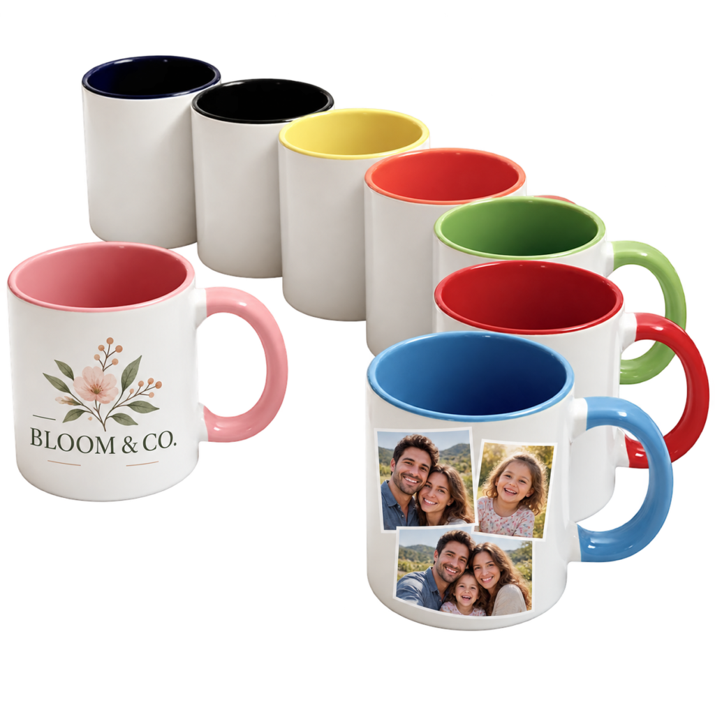 Custom Sublimation Mug 11 oz — Black Inner & Handle